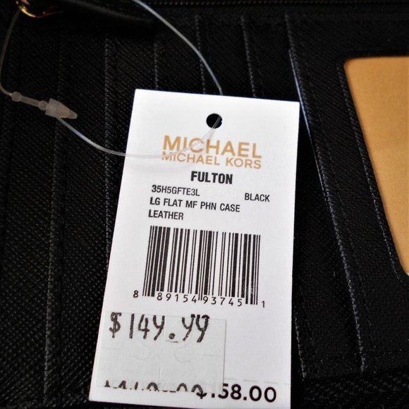 Michael Kors Large Flat MF Phone Case Black - Picture 13 of 14